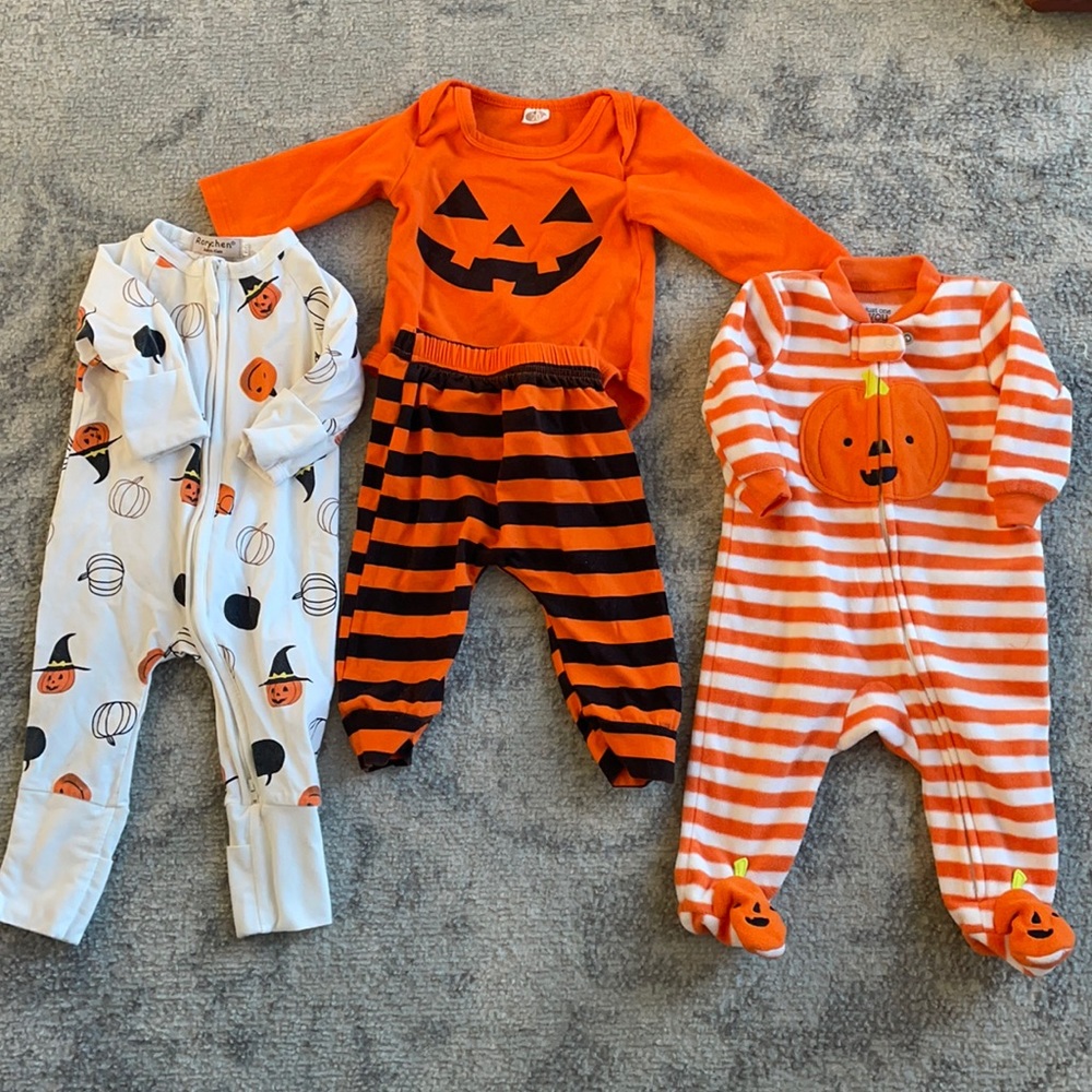 Lot of 3 Halloween baby outfits